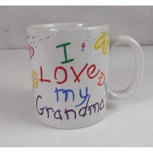 Vintage Russ Berrie I Love My Grandma Colorful Coffee Cup Mug